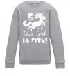 Детский Свитшот This girl is five Серый меланж фото