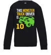Дитячий світшот This monster truck driver is 10 Чорний фото