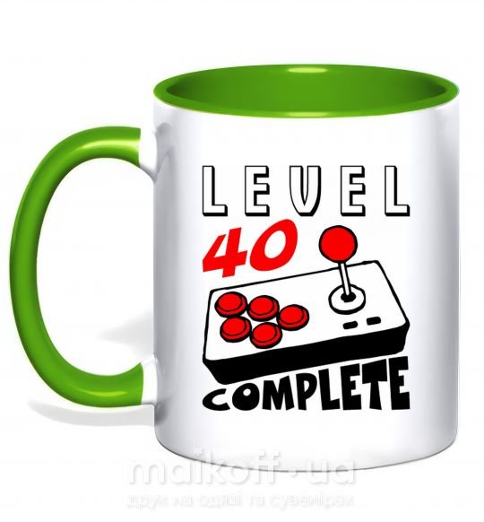 Чашка с цветной ручкой Level 40 complete best player Зеленый фото
