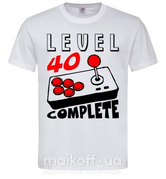 Чоловіча футболка Level 40 complete best player Білий фото