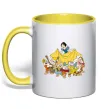 Чашка с цветной ручкой Білосніжка і сім гномів Лимонный фото