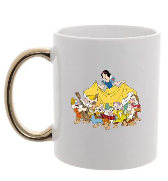 Чашка с цветной ручкой Білосніжка і сім гномів Золото фото