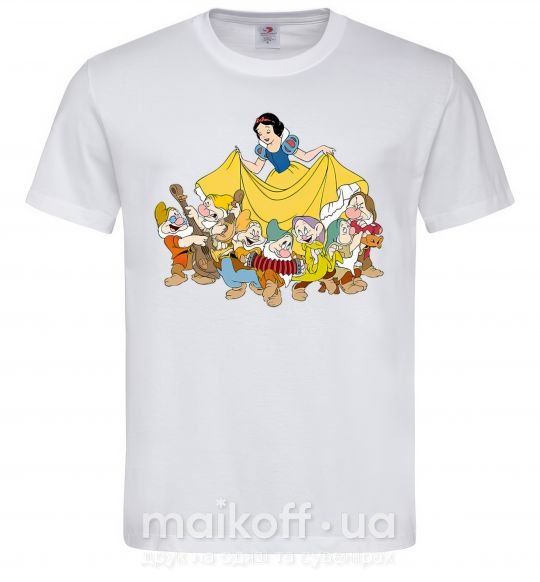 Мужская футболка Белоснежка и семь гномов Белый фото