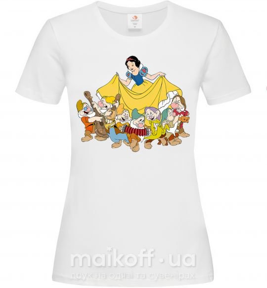 Женская футболка Белоснежка и семь гномов Белый фото