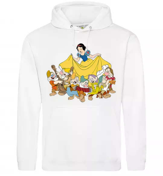 Мужская толстовка (худи) Білосніжка і сім гномів Белый фото