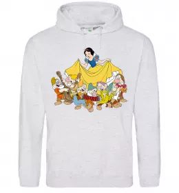 Мужская толстовка (худи) Білосніжка і сім гномів Серый меланж фото