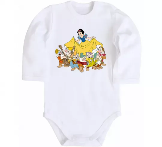 Детский боди Білосніжка і сім гномів Белый фото