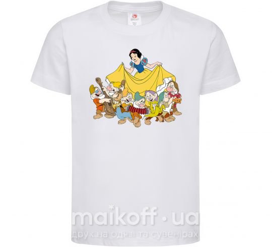 Дитяча футболка Белоснежка и семь гномов Білий фото