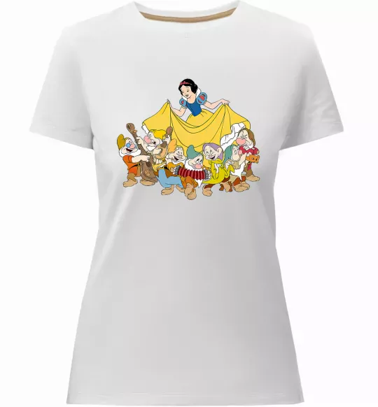 Женская премиум футболка Білосніжка і сім гномів Белый фото
