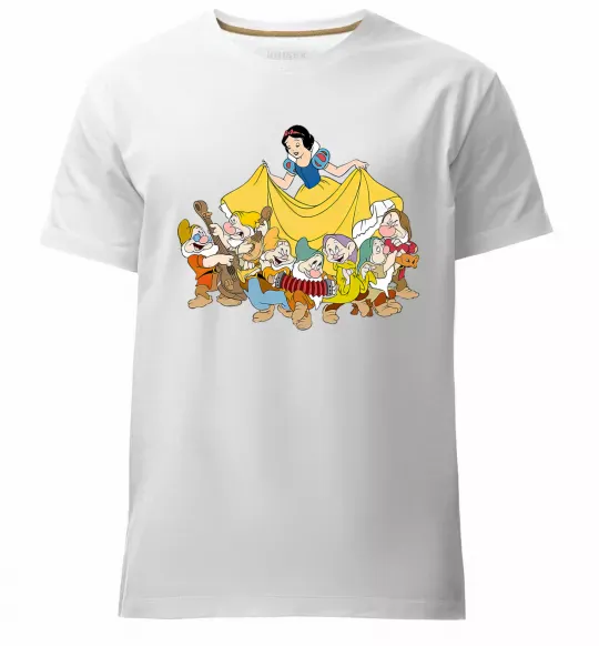 Чоловіча преміум футболка Білосніжка і сім гномів Білий фото