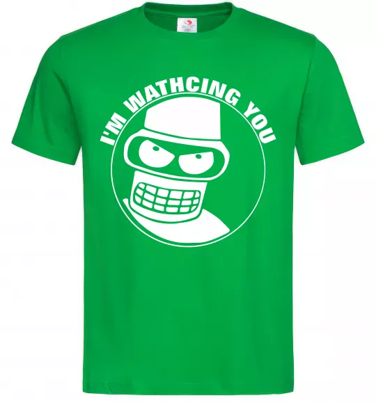Мужская футболка Bender i'm watching you Зеленый фото