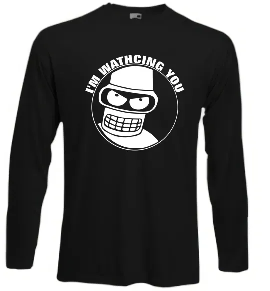 Лонгслів Bender i'm watching you Чорний фото