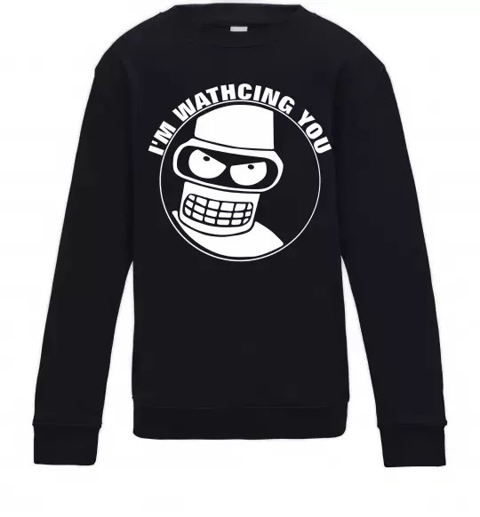Детский Свитшот Bender i'm watching you Черный фото