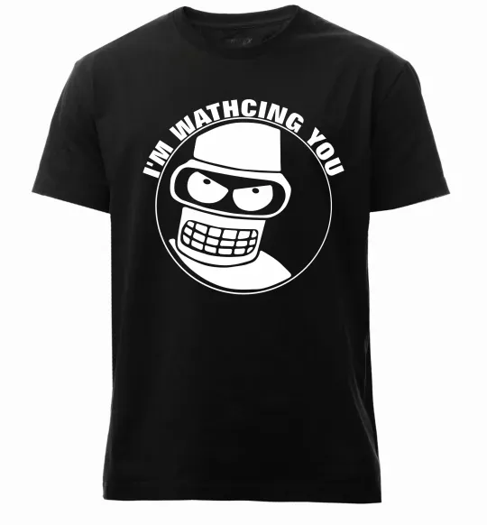 Чоловіча преміум футболка Bender i'm watching you Чорний фото