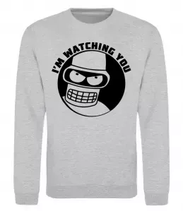 Свитшот Bender i'm watching you Серый меланж фото