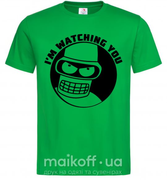 Мужская футболка Bender i'm watching you Зеленый фото