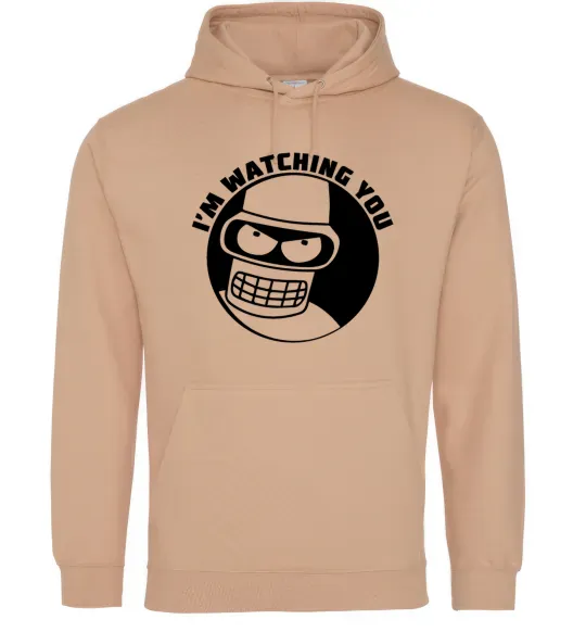 Мужская толстовка (худи) Bender i'm watching you Песочный фото