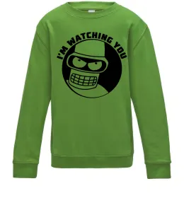 Детский Свитшот Bender i'm watching you Лаймовый фото