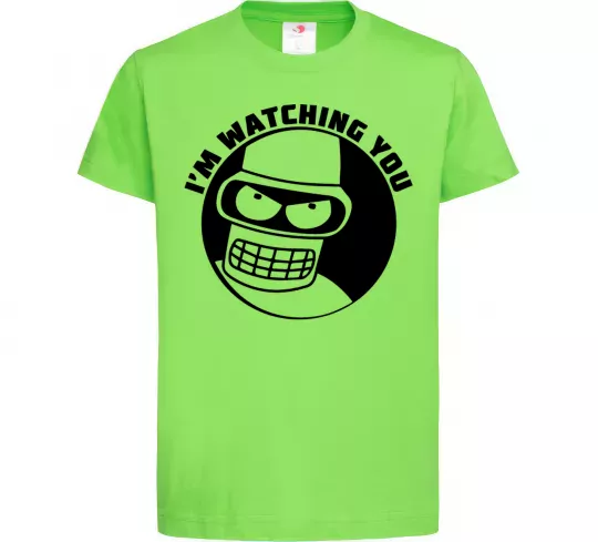 Дитяча футболка Bender i'm watching you Лаймовий фото