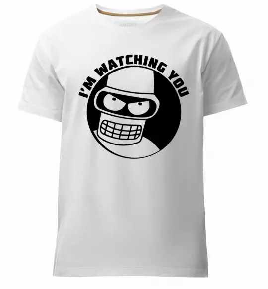 Чоловіча преміум футболка Bender i'm watching you Білий фото