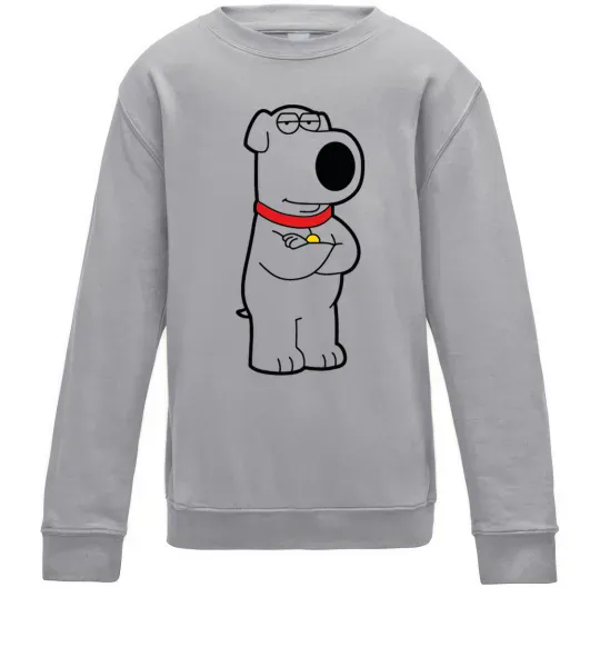 Детский Свитшот Брайан пес Серый меланж фото