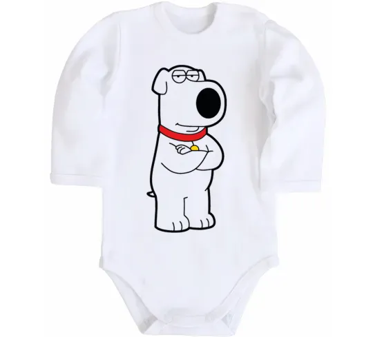 Дитячий бодік Брайан пес Білий фото