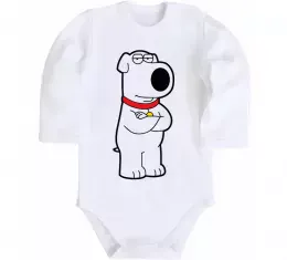 Детский боди Брайан пес Белый фото