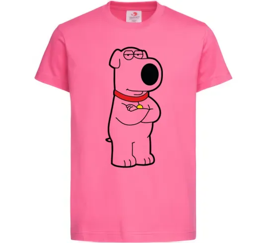 Дитяча футболка Брайан пес Яскраво-рожевий фото