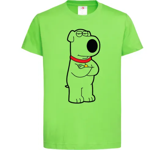 Дитяча футболка Брайан пес Лаймовий фото