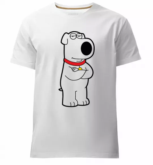 Чоловіча преміум футболка Брайан пес Білий фото