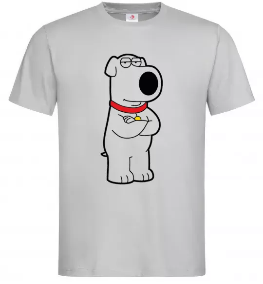 Чоловіча футболка Брайан пес Сірий фото