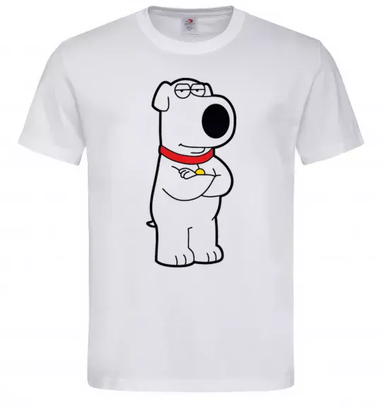 Чоловіча футболка Брайан пес Білий фото