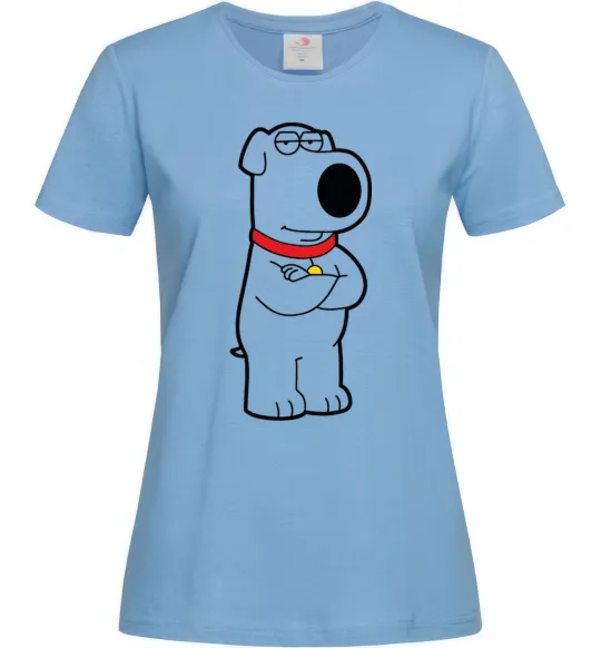 Жіноча футболка Брайан пес Блакитний фото
