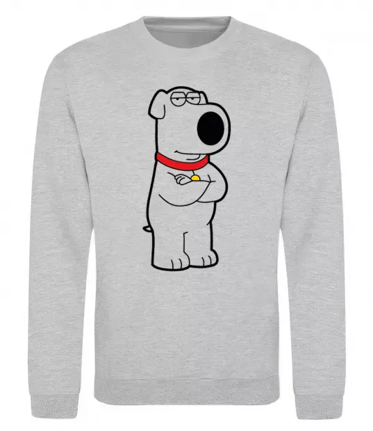 Свитшот Брайан пес Серый меланж фото