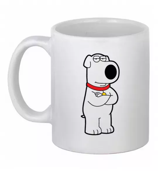 Чашка керамическая Брайан пес Белый фото
