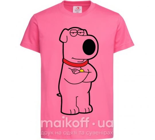 Дитяча футболка Брайан пес Яскраво-рожевий фото