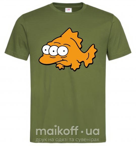 Чоловіча футболка Трехглазая рыба Оливковий фото