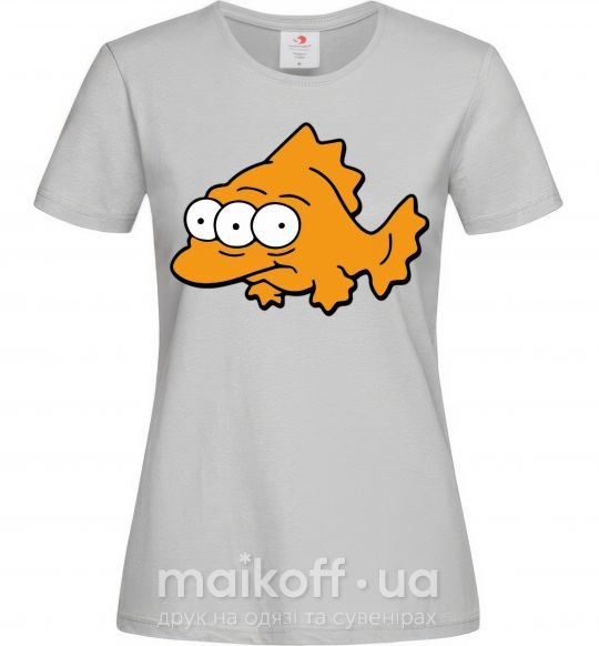 Жіноча футболка Трехглазая рыба Сірий фото