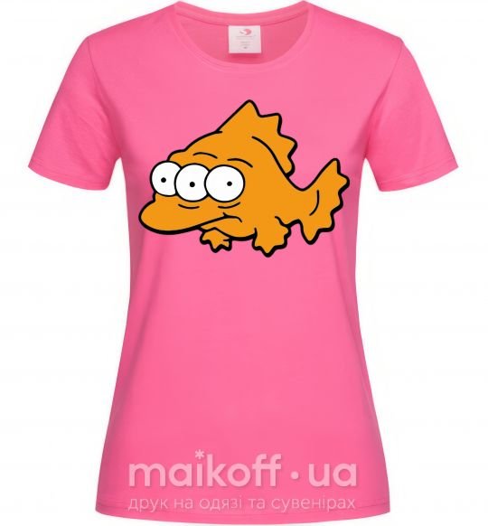 Жіноча футболка Трехглазая рыба Яскраво-рожевий фото