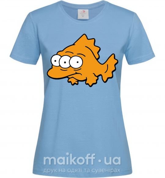 Жіноча футболка Трехглазая рыба Блакитний фото