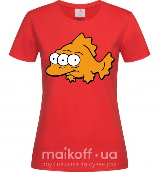 Женская футболка Трехглазая рыба Красный фото