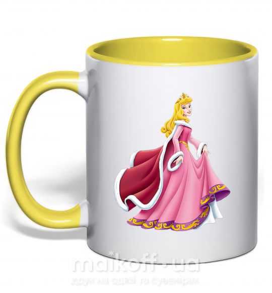 Чашка з кольоровою ручкою Princess Aurora Сонячно жовтий фото
