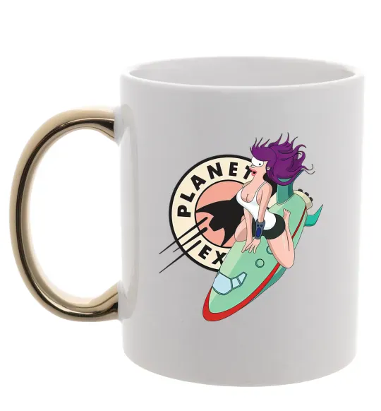 Чашка с цветной ручкой Leela Золото фото