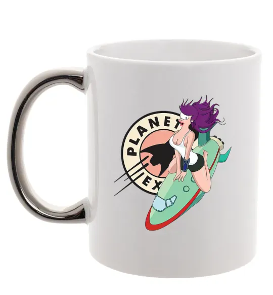 Чашка с цветной ручкой Leela Серебро фото