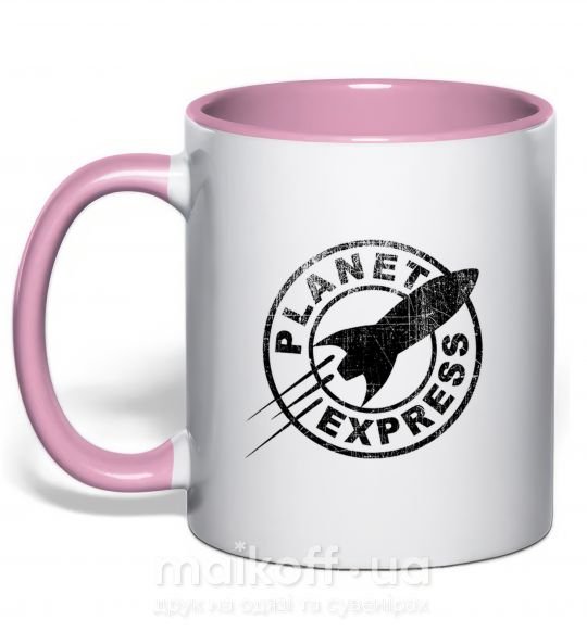 Чашка з кольоровою ручкою Planet express Ніжно рожевий фото