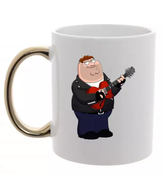 Чашка с цветной ручкой Peter Ggriffin Золото фото