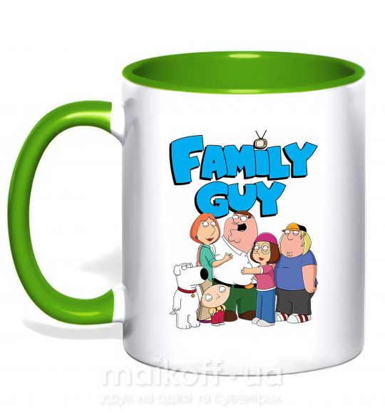 Чашка с цветной ручкой Family guy Зеленый фото