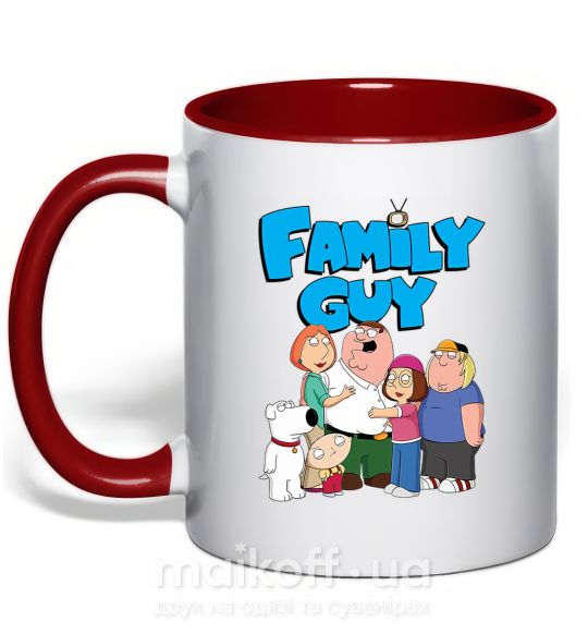 Чашка с цветной ручкой Family guy Красный фото