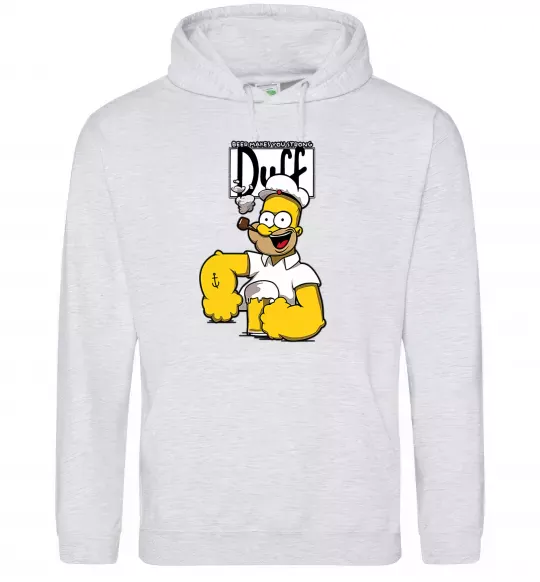 Чоловіча толстовка (худі) Beer makes you strong Сірий меланж фото