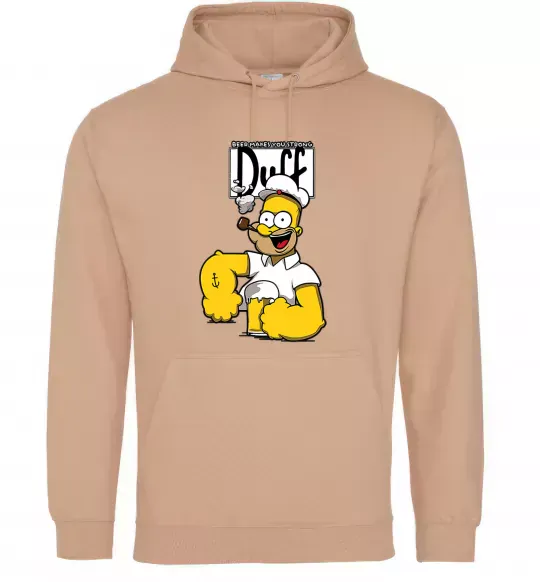 Чоловіча толстовка (худі) Beer makes you strong Пісочний фото